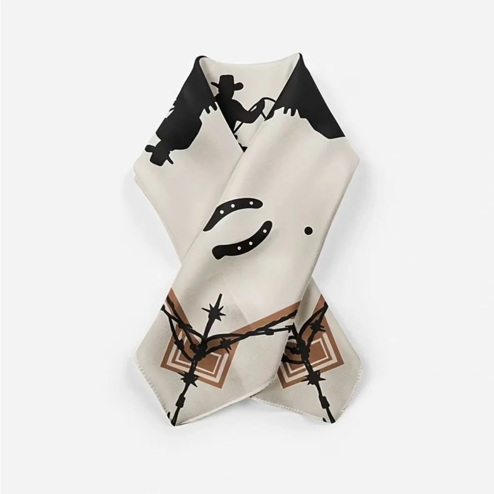 🤠 Rodeo Longhorn Western Barbed Wire Cowboy Bandana/Scarf